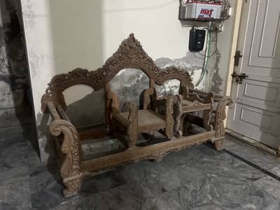 Heavy Traditional Hand-Carved Sofa Skeleton (Unpolished)