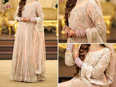 Blush Pink Walima Maxi | Pearl & Zardozi Work | Heavy Handwork 