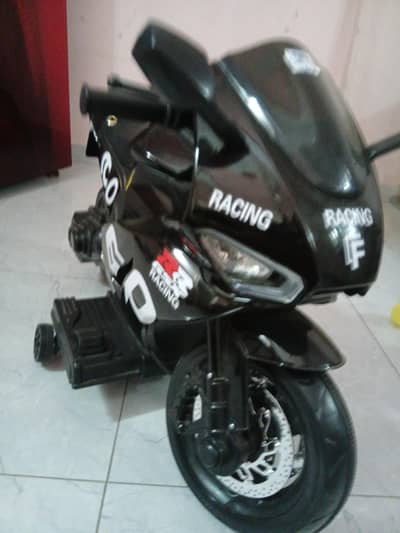 Kids Chargeable Bike- Black - for 3 to 4 years