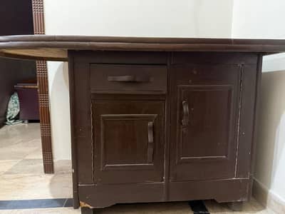 Multi Purpose Solid Wood Cabinet I Wooden Iron Stand