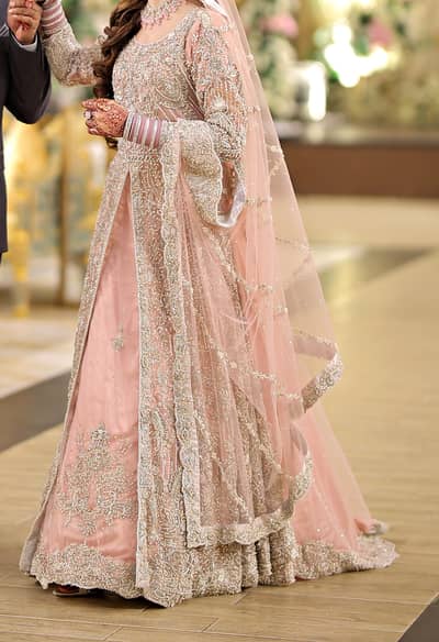 Blush Pink Walima Maxi | Heavy Hand & Jawellery Work