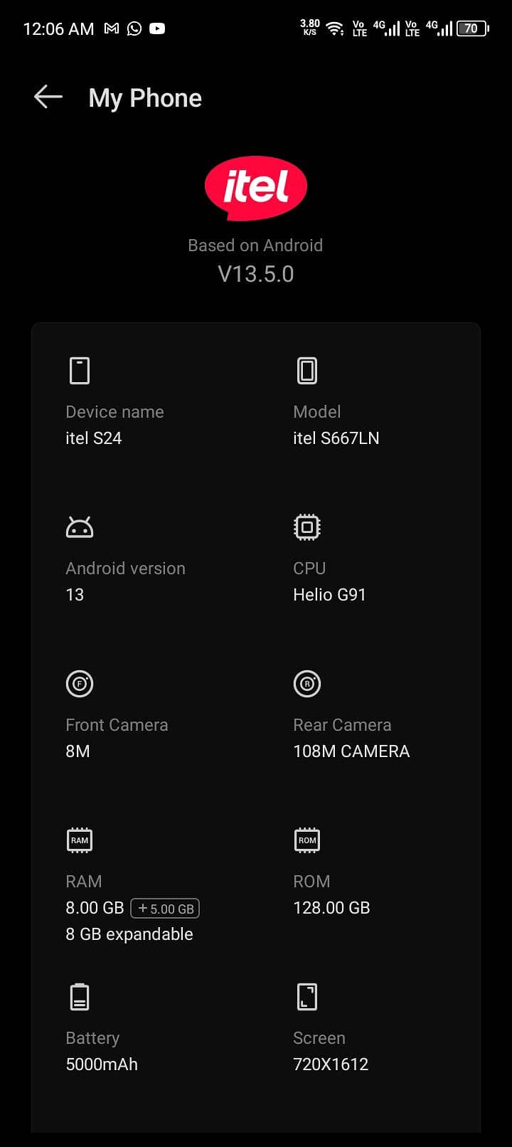 Itel S24 0