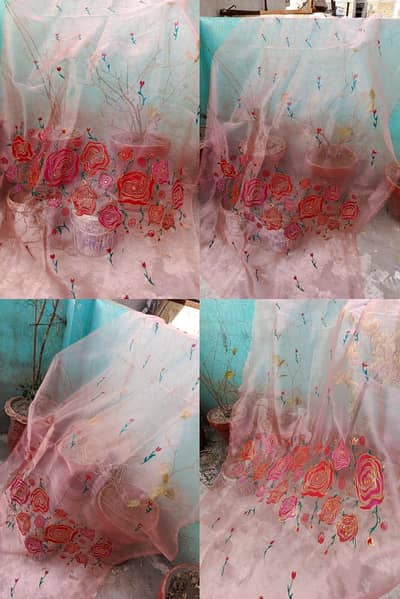 Fabric painting duppattas Customization work