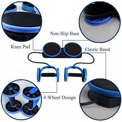 Multifunctional Ab Roller + Gliding Discs & Resistance Band