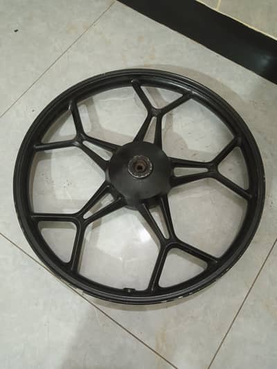 Used CD-70 Alloy Rims – Black | Front Good Condition | Rear Repaired