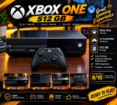 Xbox One 512GB + Original Controller | Good Condition | Fully Working