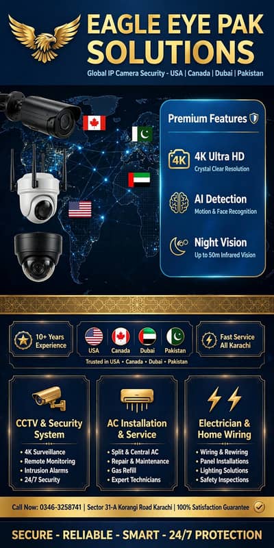 Eagle Eye Pak Solutions - CCTV, AC & Electrical - Karachi