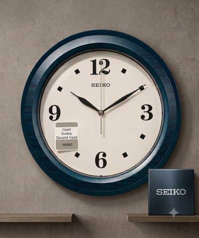 Original Seiko Wall Clock - Silent Sweep - Modern Design - New Box Pac