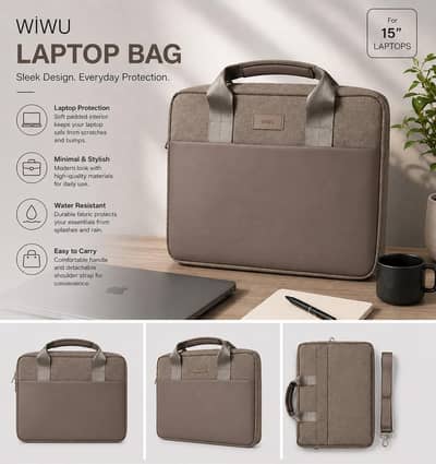 WIWU 15-Inch Laptop Bag – Premium Laptop Briefcase / Shoulder Bag