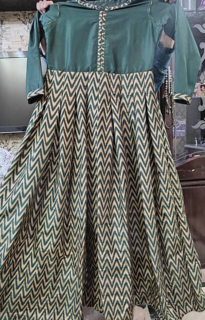 green silk maxi