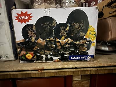 1 marble set , 1 glass set , 1 cheeni set dinner sets