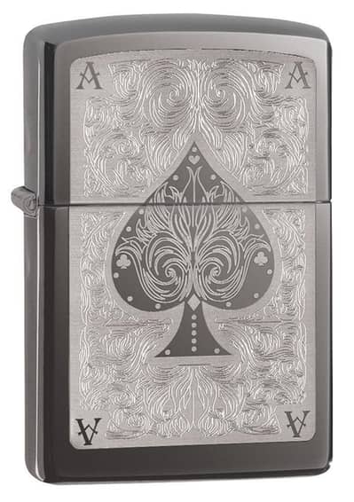 Original Zippo Ace Filigree Black Ice  (Model 28323)