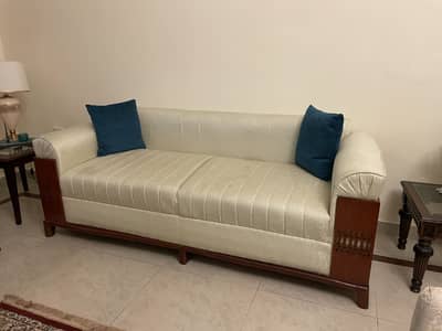 Cream white luxury sofa set