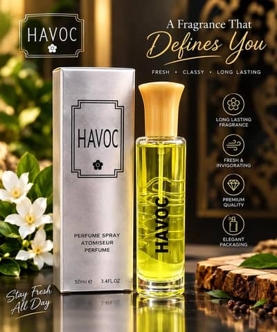 HAVOC Perfume Spray 50ml For Men - Fresh Classy Long Lasting - New