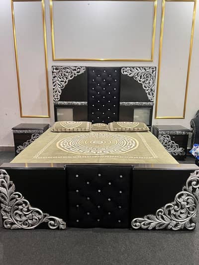 Complete Modern Luxury Bedroom Set (Bed, Dressing & Side Tables)