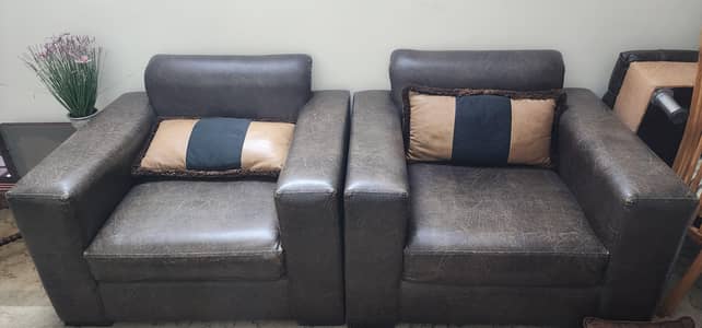 Original Leather Rarely Used Sofa Set