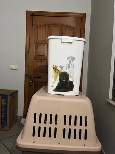 dog cage and feed basket