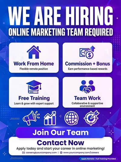 We Are Hiring - Online Marketing Team - Work From Home - Only OLX Chat