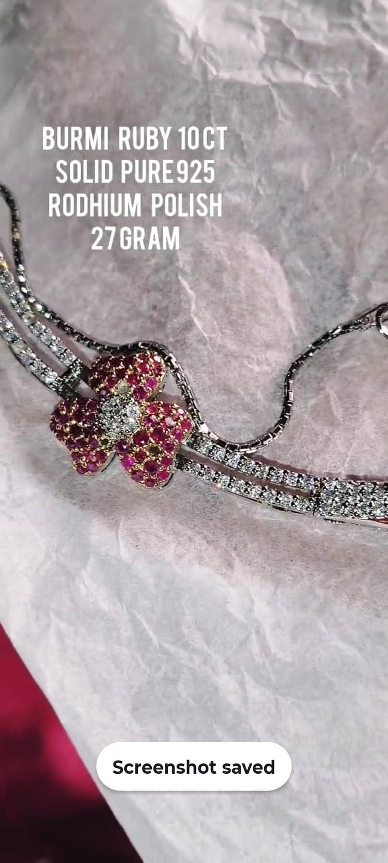 Burma Ruby Necklace Silver 5