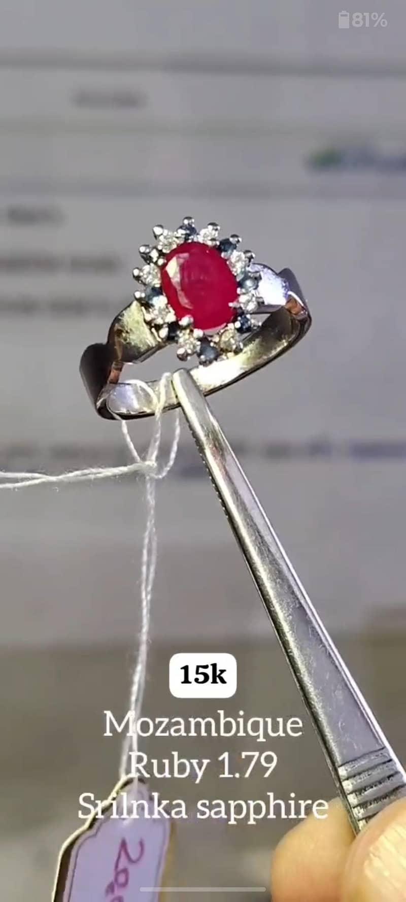 Burma Ruby Necklace Silver 6