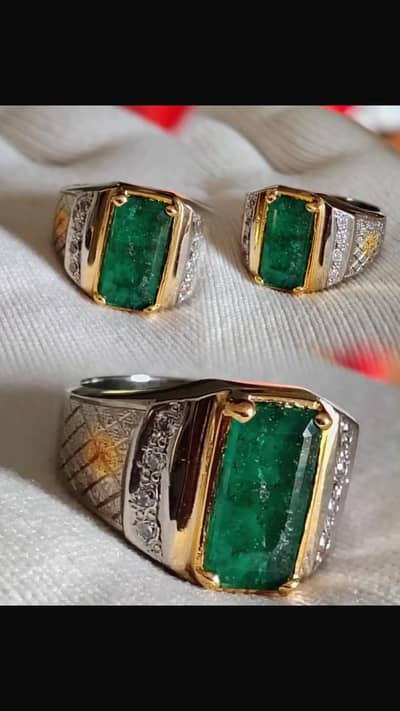 Punisher Emerald Silver Ring