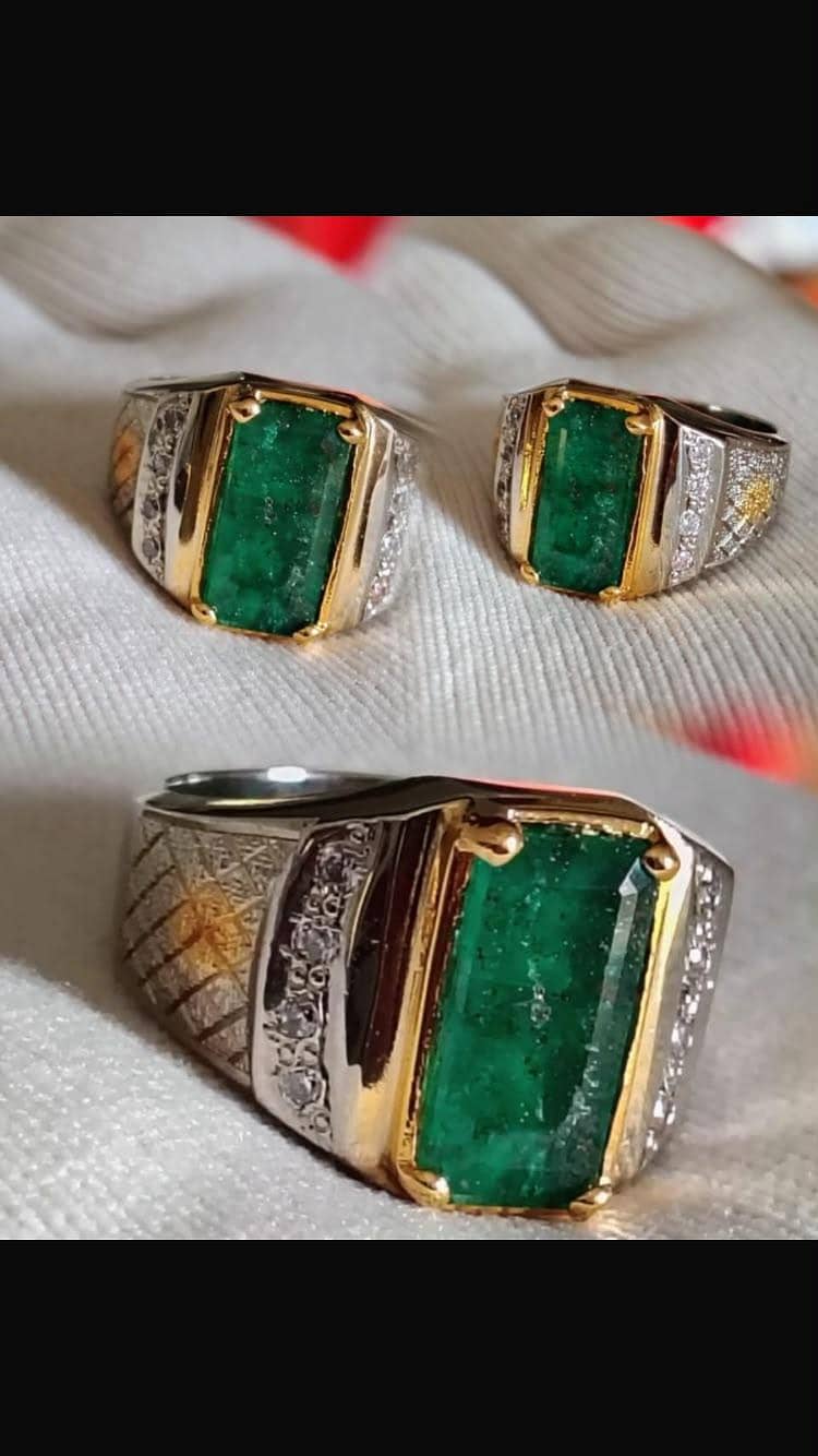 Punisher Emerald Silver Ring 0