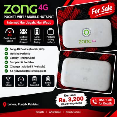 Zong 4G Bolt Mobile WiFi Device (Huawei) | Portable Internet
