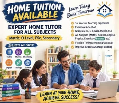Overseas Male & Female Tutors are Available in Bahria Town & Orchard