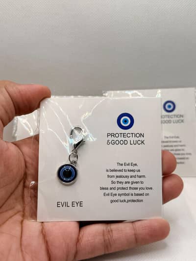 Evil Eye Protection Charm with Clasp | Keychain, Bag or Bracelet Charm