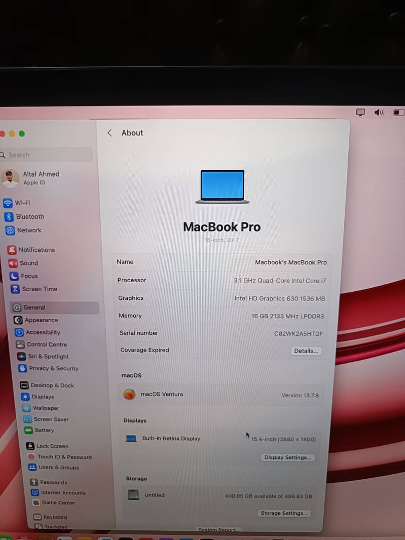 Macbook pro 2017 5