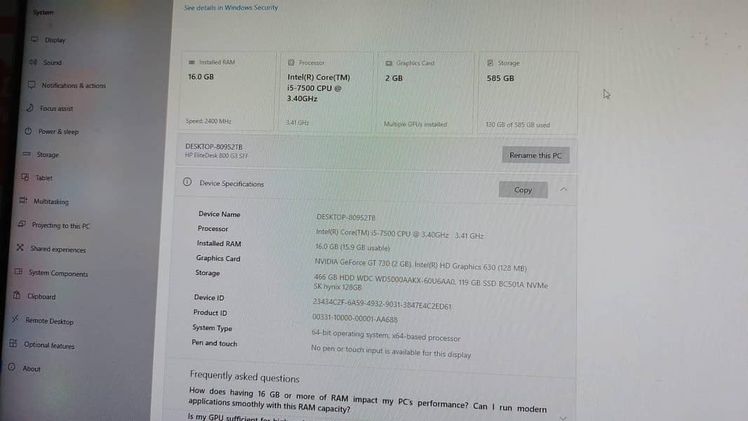 Hp Core i5 7th Generation 2