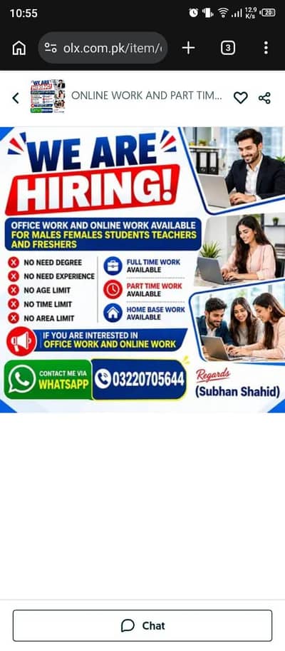 NEED MALE AND FEMALES STAFF FOR OFFICE WORK AND ONLINE WORK