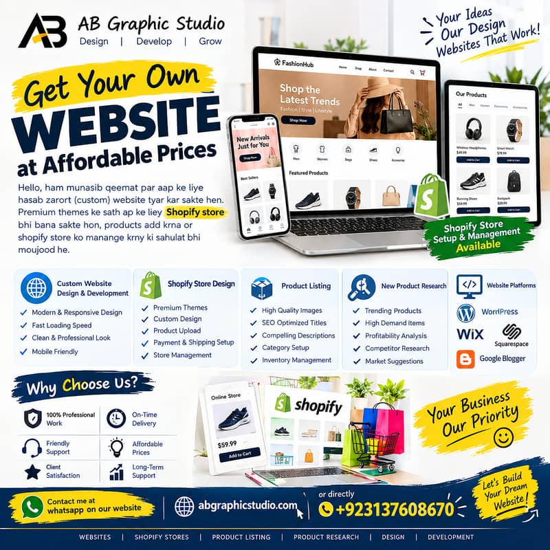 Website Design & Development |WordPress |Shopify Store|Product Listing 0