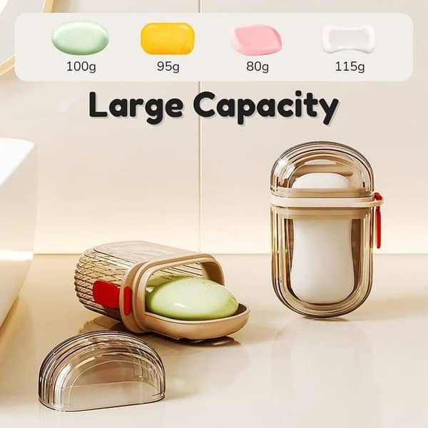 1Pc Leakproof Travel Soap Dish With Lid - Draining Soap Bar Holder - Travel Soap Container
