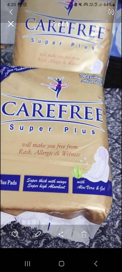 carefree sanitary pads