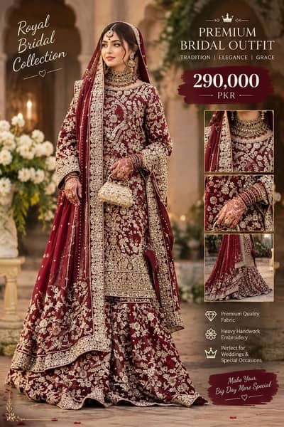 Premium Maroon Bridal Lehenga | Bridal Dress | Wedding Wear | Like New