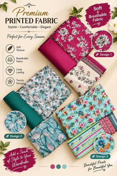 Dresses / 3pc unstitched linen dresses / printed dresses for sale