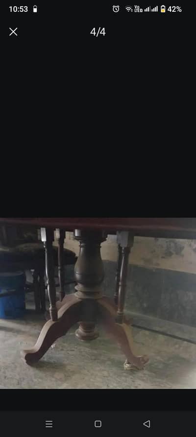 Pure wood dining table with 6  chairs