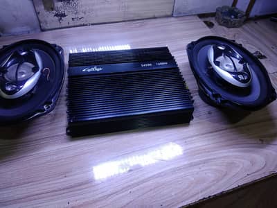 Branded 4 channel amplifier + kenwood speaker 9/10