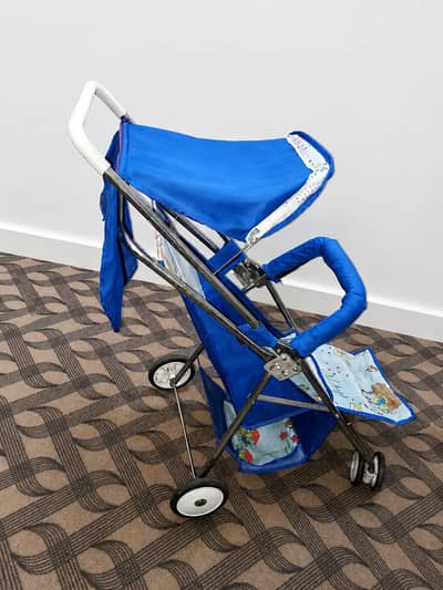 Blue baby stroller