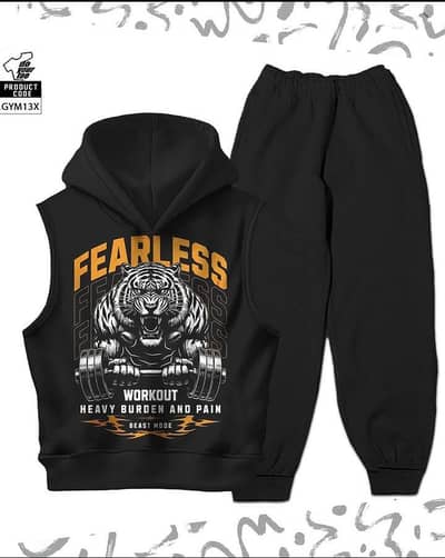 Sleeveless Hoodie Track Suit