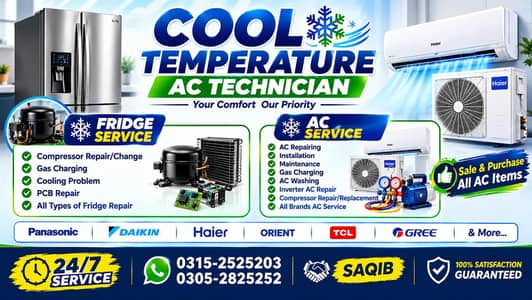 Professional AC & Fridge Technician | Repair, Gas & Installation