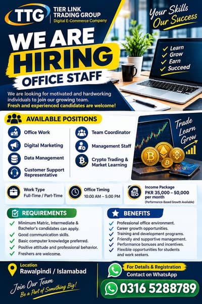 Office Work Digital marketing And Trading Cripto Work