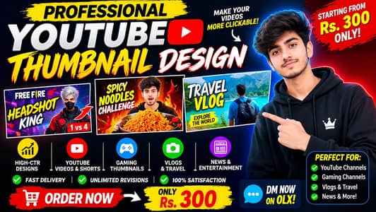 PROFESSIONAL YOUTUBE THUMBNAIL DESIGN