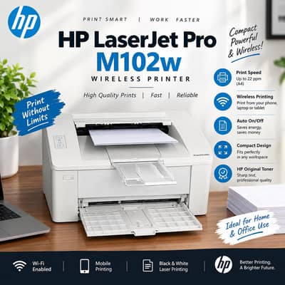 Wireless Hp laserjet pro M102w printer