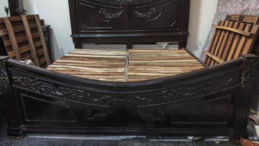 wooden bed