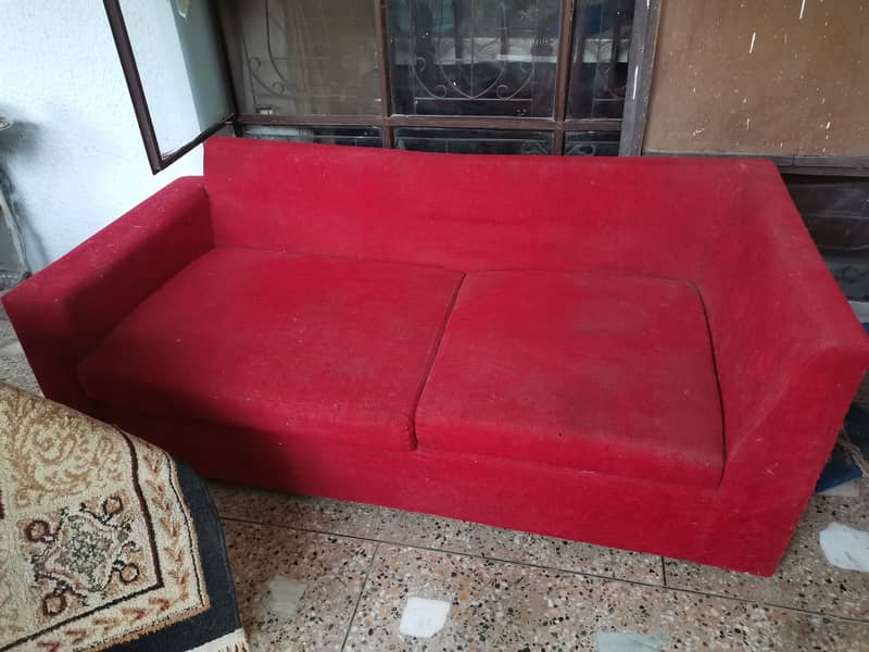 2 seater sofa with side table. 1