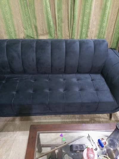 Turkish style awesome sofa set 3 2 1 in blue velvet.