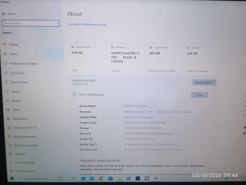 MacBook pro 6 3