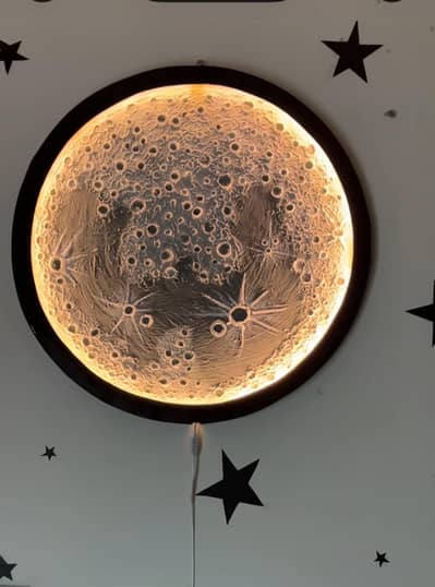 Handmade 3D Moon Wall Light | Custom Moon Décor | Made on Order